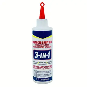 3-in-1  Craft Glue - Fast-Drying,  Clear Adhesive for , Ceramics, Fabrics, and More, 8-Ounce