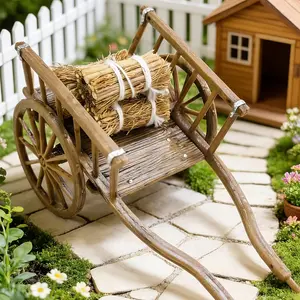4-Piece Building Scene Car Set, Sliding Small Cart, 3 Bundles of Firewood, DIY Decorative Props, Model & Craft Enthusiasts Collection