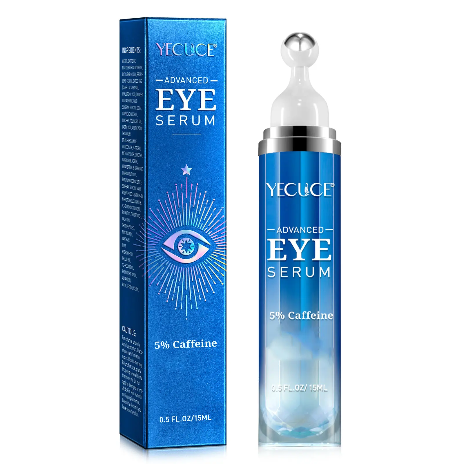 YECUCE Caffeine Eye Cream - Dark Circles Corrector, Eyelids Puffiness Reducer, Daily Eye Brightener Single Item for Men's Skincare Comfort