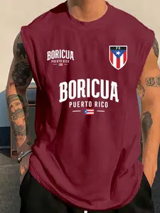 🇵🇷💪Boricua Puerto Rico Muscle Tank Top | Puerto Rican Pride Graphic Sleeveless Shirt | Men's Latino Heritage Casual Top Fitness | Casual Summer Clothing