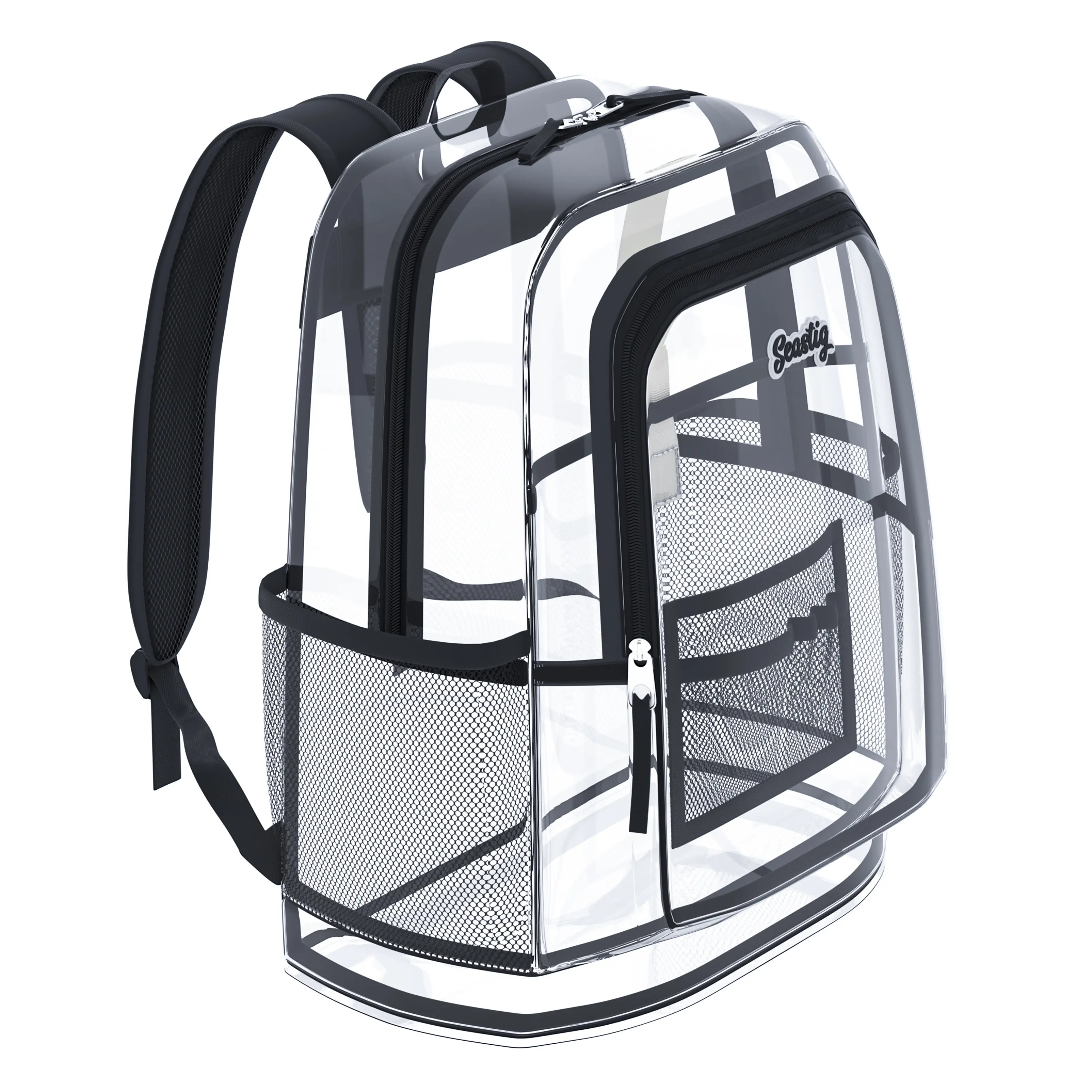seastig Clear Backpack Kids Heavy Duty TPU Transparent Bag Clear Bag Stadium See Through Backpack for School
