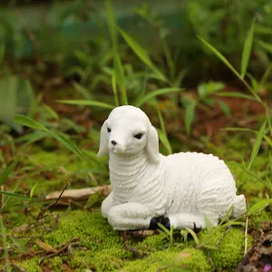 Rustic 3-Piece Sheep Figurines - Easter Resin Animal Statues for Garden, Courtyard, and Balcony Decor - Floor Mounted Outdoor Decorative Set fengshui ornament heal stone silk  flowers bouquet farmhouse kitchen cute decoration print highland cow coffee toy