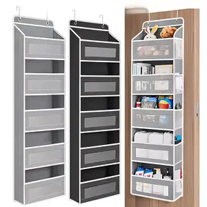 Over-the-Door Organizer, 5-Tier Hanging Storage with 5 Pockets, Anti-Tilt, Supports up to 44 lbs, No-Drill Behind-the-Door Storage for Bedroom, Bathroom & Dorm