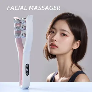 Roller Face Device, Beauty tool with 360° Kneading, 12 Roller Massager, Improve Skin, 3 Adjustable Settings, Wireless Use, Smart Display,Perfect Holiday Gift for Friends and Family