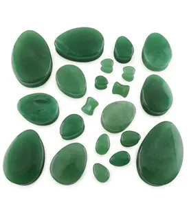 Aventurine Stone Teardrop Plugs