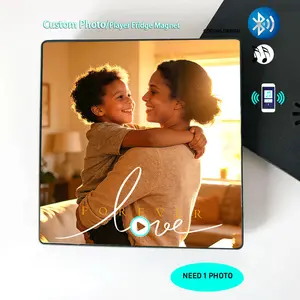 {custom music photo magnet gift}Personalized Photo Fridge Magnet with Bluetooth  Custom Dog Cat Album Magnet Frame | Gifts for  Boyfriend, Birthday Gifts for BF, Graduation Leis, Teacher Gifts, Teen Girl Gifts, Anniversary Gift, Unique Music Home Decor