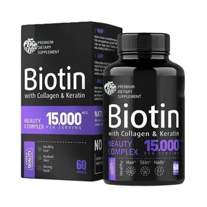 Biotin 1 bottle/2 bottles Biotin Collagen Keratin Supplement Hair Skin and Nail Vitamin,Hyaluronic Acid Hair Growth Support Supplement, Nail and Hair Growth Supplement for Women and Men 60 Capsules