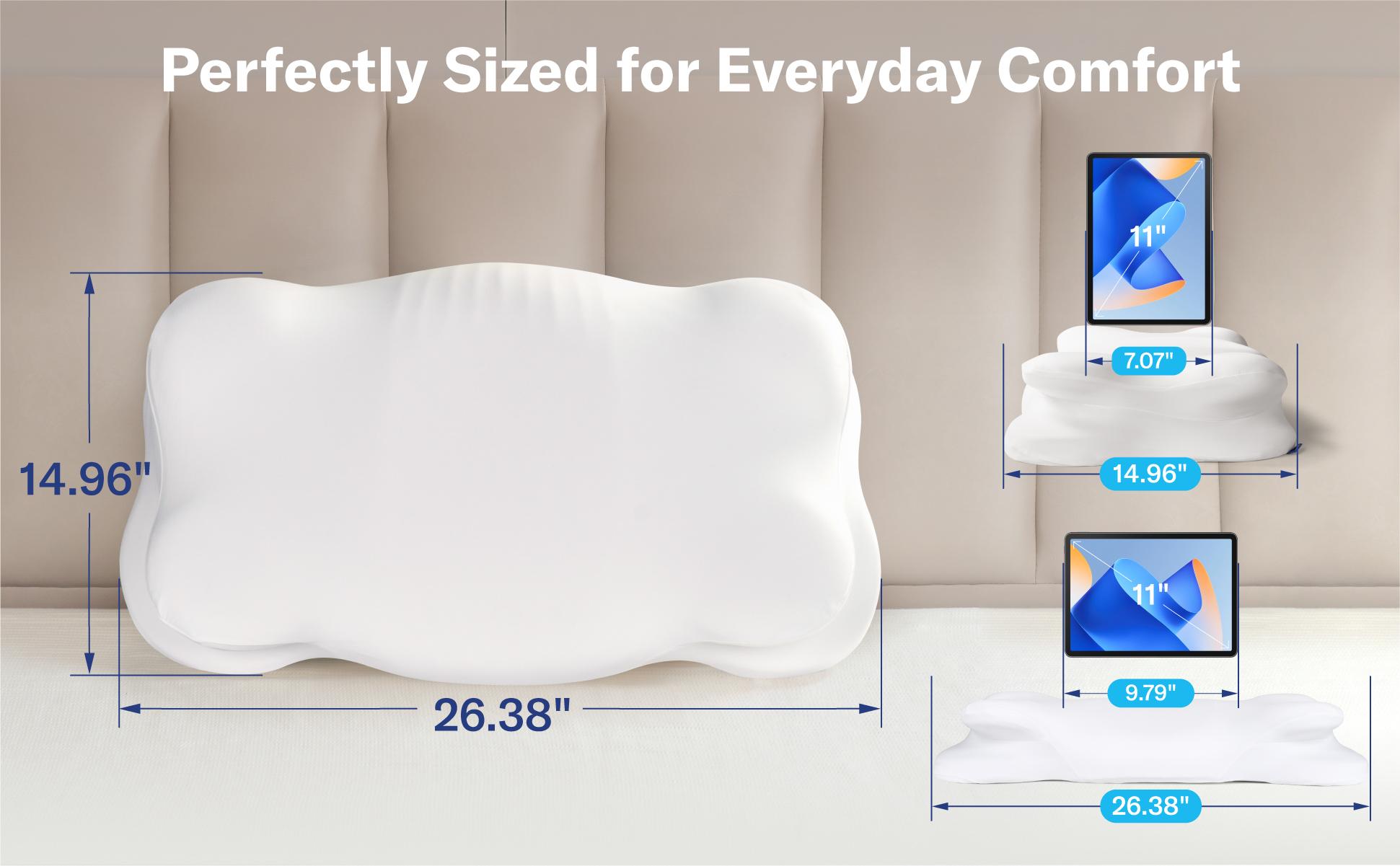 Alcedo Cervical Memory Foam Pillow for Neck and Shoulder Pain Relief, Adjustable Ergonomic Contour Orthopedic Pillow with Cervical Support for Side, Back and Stomach Sleepers