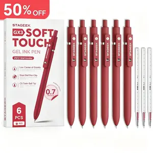 STAGEEK Red Gel Pens, 12Pcs Quick Dry Red Ink Pens with 3 Extra Refills, Fine Point Retractable Smooth Writing Pens for Journaling, Note Taking, School Supplies, Nurse Aesthetic, Office(Red &Black & Blue) tiktokshopspringglowup