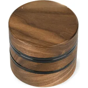 3-Piece Grinder, 2.5" Walnut Wood and Aluminum Grinder for Kitchen Spices