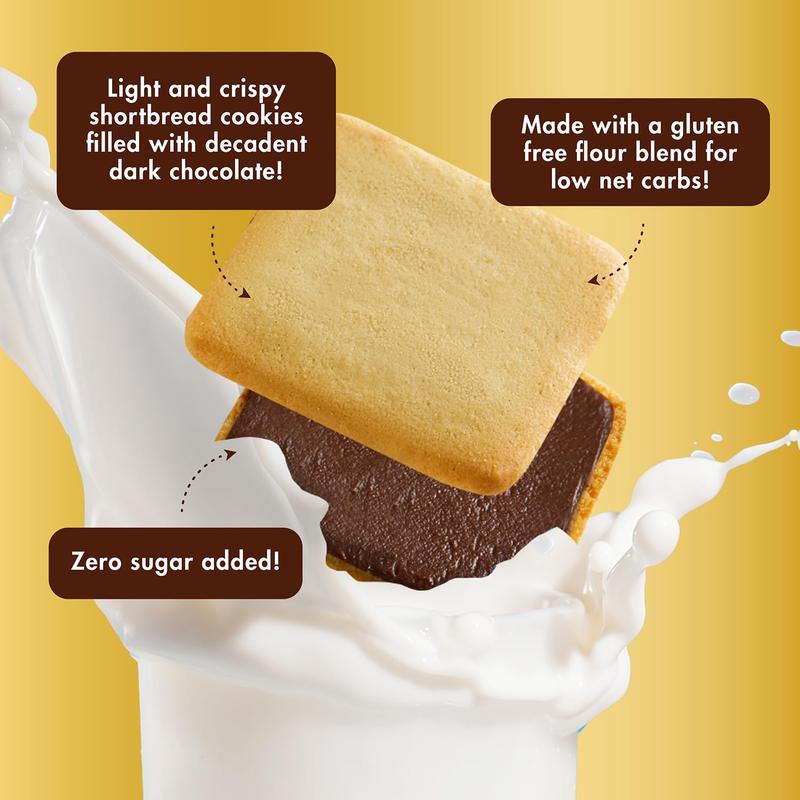 HOT - ChocZero Chocolate Cookies, Dark Chocolate Jolies – Gluten Free, Sugar Free, 20 Crispy Chocolate Filled Keto Cookies Per Box, 8 Ounce