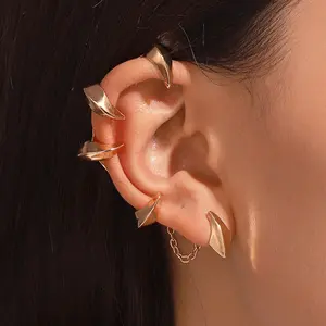 Gothic-style demon claw ear cuffs for women, punk dark alloy ear cuffs, ins-style ear clips, no piercing required, high-end feel