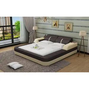 Denya Modern Leather Bed With Storage