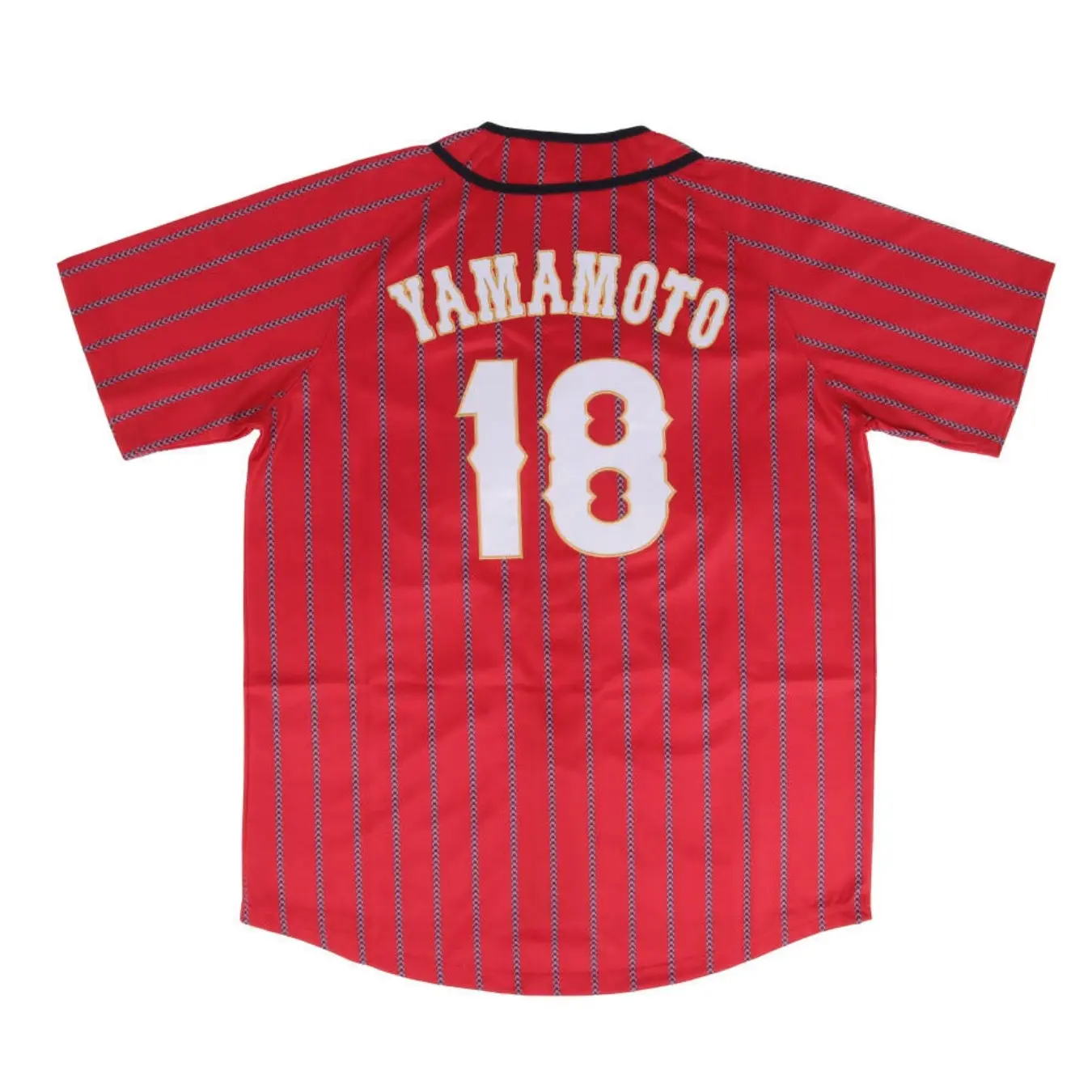 Men's Black Pinstripe #18 Yamamoto Team Japan Baseball Stitch Mens