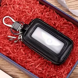 High-end key case, double-layer zipper car key holder. Comes with a keychain, large capacity design, suitable for both men and women, easy to carry, provides comprehensive storage. Prevents misplacing items