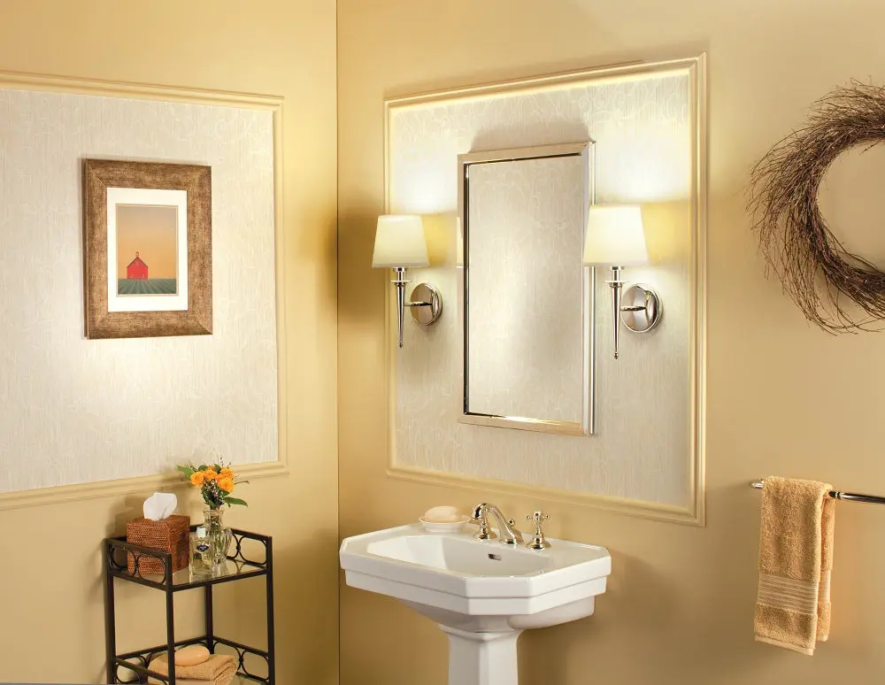 GlassCrafters 24Wx36Hx4D Trinity Framed Mirrored Medicine Cabinet, Beveled, Polished Chrome
