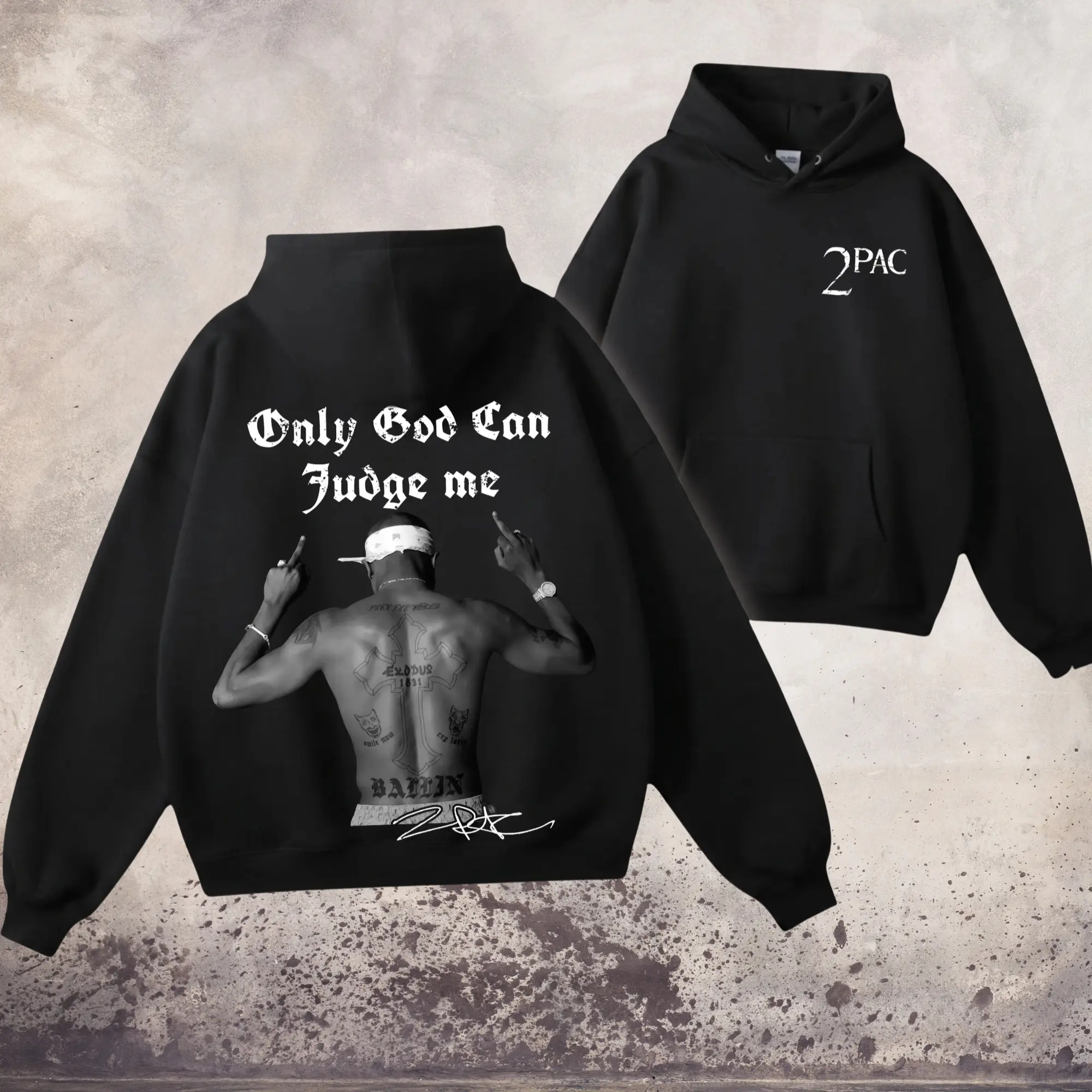 Vintage 2Pac Only God Can Judge Me Design Hoodie, Unisex Rap Hip Hop Gift For Music Fans, Cotton Casual Streetwear