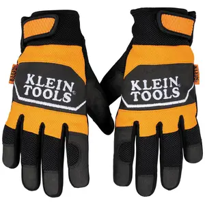 Klein Tools 60619 Work Gloves, Thinsulate Lined Thermal Winter Work Gloves, Water Resistant, Padded Palms, Medium