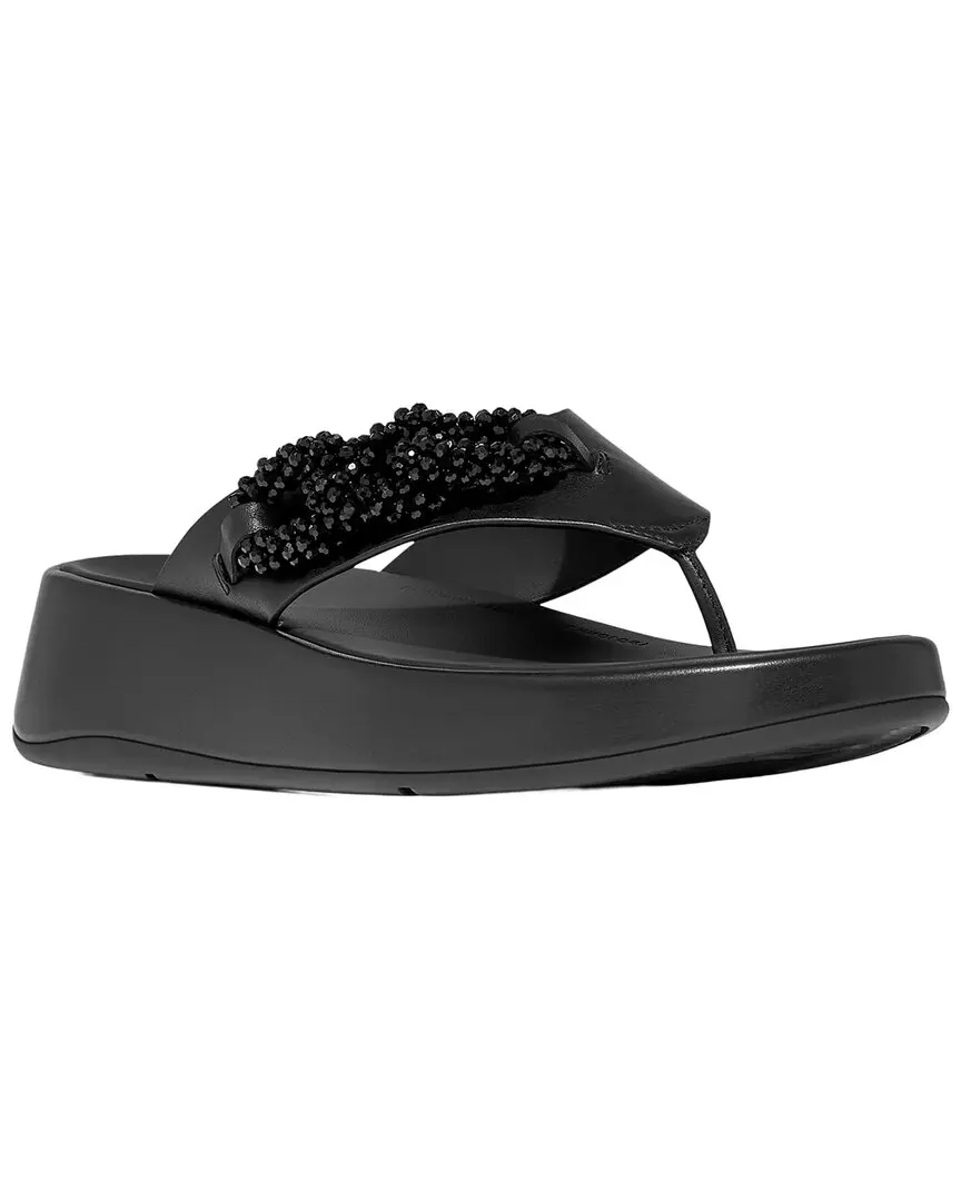 FitFlop F-Mode Beaded Chain Leather Toe Post Sandal
