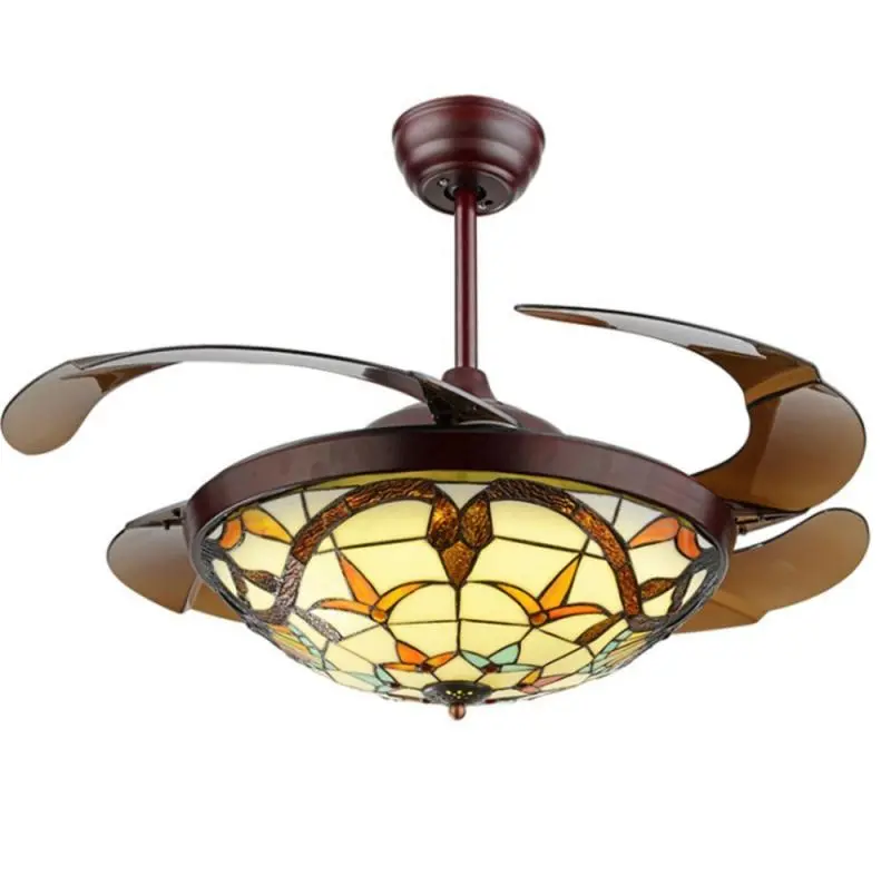 42-inch & 110v- Variable Light remote control fan chandelier - suitable for living room, dining room, study, bedroom and other scenes