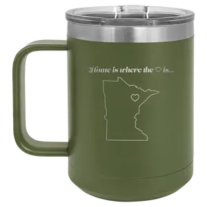Minnesota Heart 15 oz Mug | Olive Green
