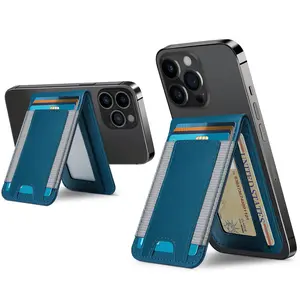 Magsafe Wallet,  Phone Wallet and Adjustable Stand,  Magnetic Wallet for Phone 9 Cards Holder, Vegan Leather,  Blue TikTokShopBacktoSchool Protective Smartphone Casing Cellphone Black Cover Protection Metallic 【Christmas】