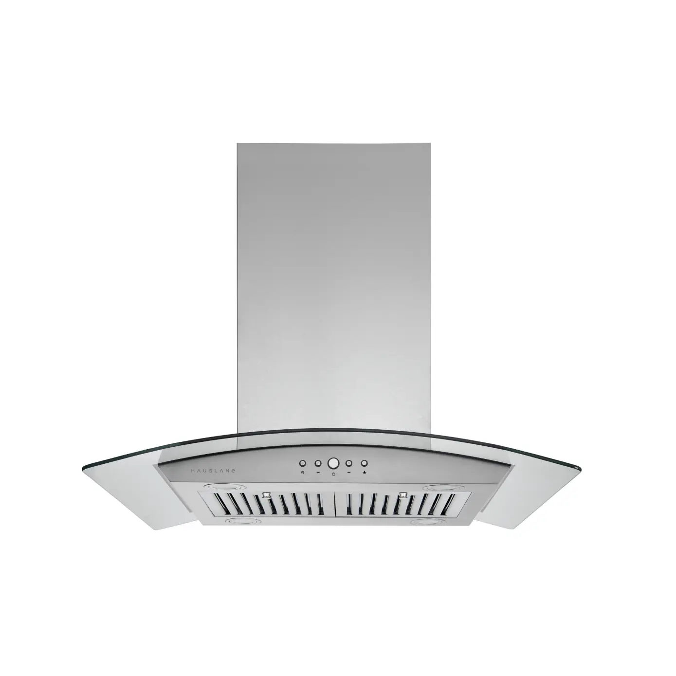 Hauslane 30 Inch Island Range Hood - Stainless Steel & Tempered Glass Design | 900 CFM Dual Venting | Dishwasher-Safe Filters | Adaptable to 10ft Ceiling | Commercial-Grade LED Lighting