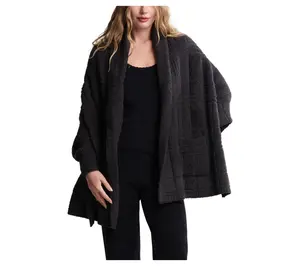 Barefoot Dreams CozyChic Cotton Tonal Plaid Blanket Wrap