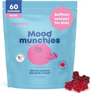 JoySpring Saffron Gummies Plant-Based Formula for Daily Wellness Mood Munchies with Saffron & Passion Flower for Emotional Support Sugar-Free Gluten-Free Made in USA