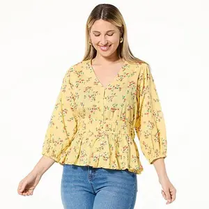 Tower Hill by Christie Brinkley Smocked Waist Top