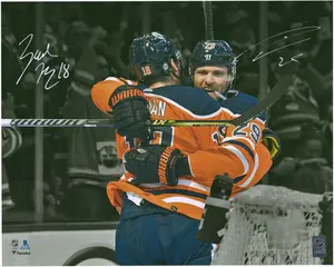 Zach Hyman and Leon Draisaitl Edmonton Oilers Autographed 16" x 20" Photograph - Fanatics Authentic Certified