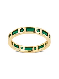 Sterling Silver Emerald CZ Ethel Ring