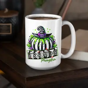 15oz Ceramic Mug - It's Showtime Pumpkin, Beetlejuice