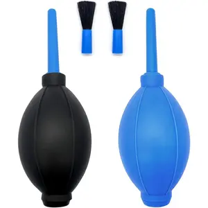 2 Pcs Air Blower with Soft Brush-Manual Rubber Bulb Air Pump Dust Blower Cleaner for Camera, Microscopes, Telescope Eyepieces, Guitars, Filters, Keyboards, Records, Cell Phones and Succulents