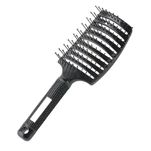 Professional Hair Brush, Curved Vented Design for Quick Blow Drying, Suitable for Women and Men, Paddle Detangling Brush for Wet & Dry, Curly, Thick & Straight Hair