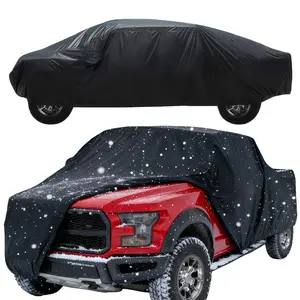 Outdoor Car Cover For Chevrolet Silverado Dodge Ram 1500 2500 3500 Ford F150 F250 F350 F450 Toyota Tundra Tacoma Truck Pickup, All Weather Car Cover Heavy Duty Waterproof Glow-In-The-Dark Windproof Sun Rain Snow Protector Cover with Driver Door Zipper