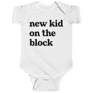 New Kid On The Block Onesie - Retro Announcement Bodysuit - Cute Baby Onesie
