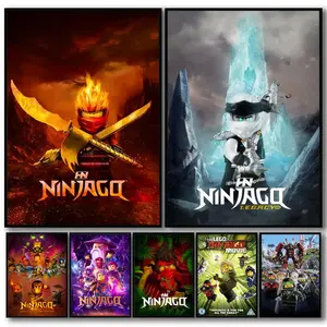 PIKPAKA Cool Cartoon-N-Ninjago Poster Painting Calligraphy Premium Canvas Wall Art Poster | HD Gallery Print | Waterproof, Fade-Resistant, Scratch-Proof | Modern Living Room & Bedroom Decor | Ideal Gift for Any Occasion
