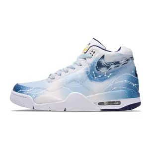 Nike Flight Legacy Retro Basketball Shoes for Men - Gradient Blue, Mid-Top, Cushioned, Anti-Slip, Durable