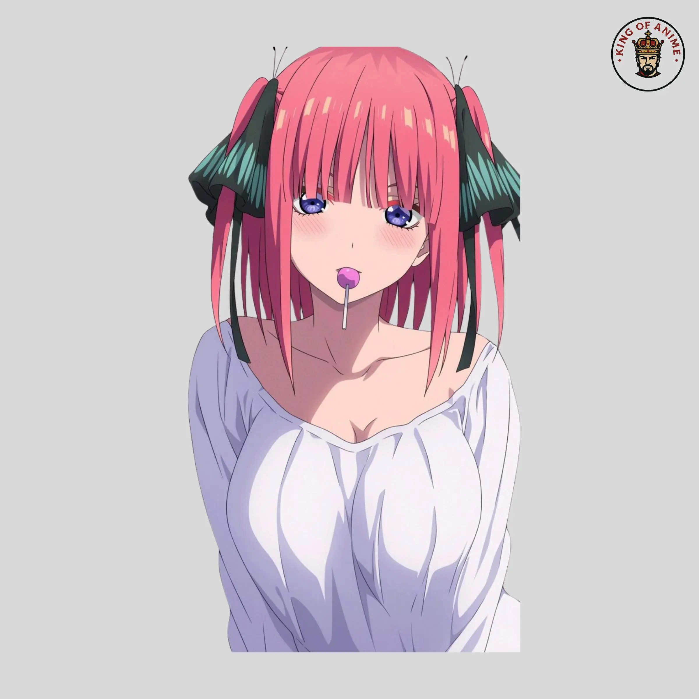 Nino Nakano Sticker, Vinyl Sticker, Seductive Anime Waifu Look, Decor for Phone, Notebook, or Water Bottle