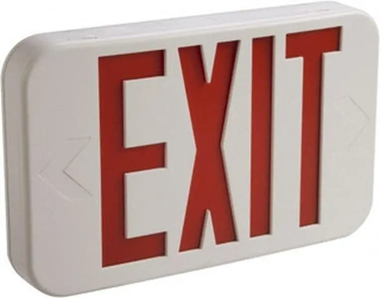 Cooper Lighting 1 and 2 Face, 3 Watt, White, Thermoplastic, LED, Illuminated Exit Sign 120/277 VAC, Nickel Cadmium, Ceiling Mounted, End Mounted, Wall Mounted, 11-11/16 Inch Long x 1-3/4 Inch Wide x 7-1/2 Inch High APX7R