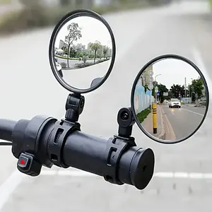 2pcs Adjustable Rotating Bike Mirrors - Enhance Road Safety and Visibility, Acrylic Lens Material, Bicycle Side View Mirror, Helmet Mirror for Cycling, Round Shape, Sleek Mirror, Durable Construction, Highquality Glass, Outdoor Enthusiasts
