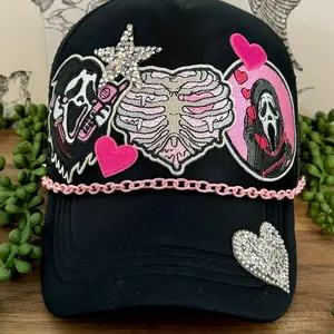 Ghostface Patch Hat with Bling Embellishment