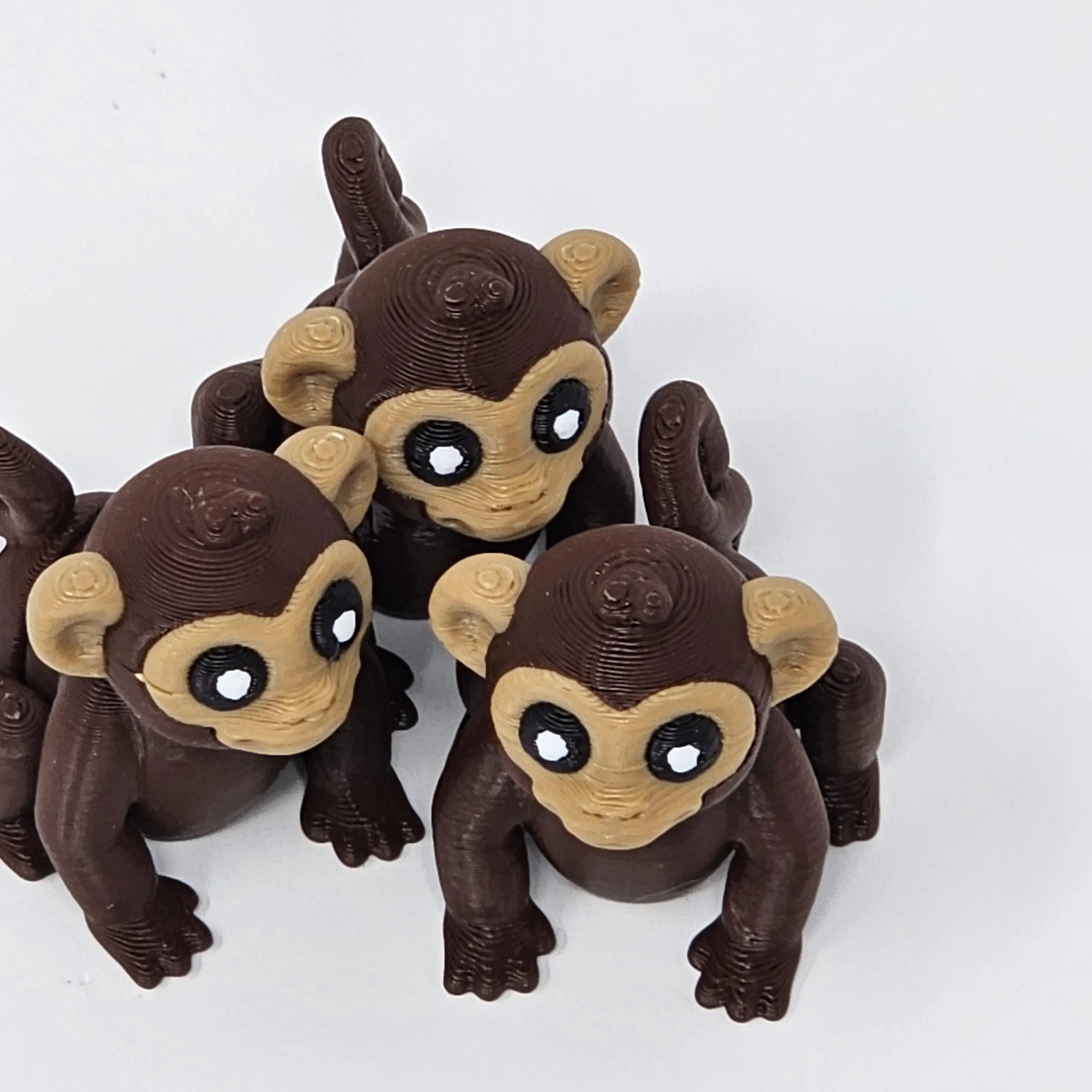 3D Printed Monkey Fidget Toy - PLA Plastic, Compact & Lightweight Hand-Held, Durable & High-Quality Flexible Linked Parts, Flexible Motion, Anytime Fidgeting Stress Relief Toy, Soothing Tactile Sensations, Unique Gift for 3+ Kids