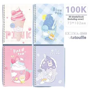 4pcs Cute Text Side Flip Coil Notebook, Student Word Journal, Pocket Mini Memo Pad, Random Style, Perfect for Notes and Ideas