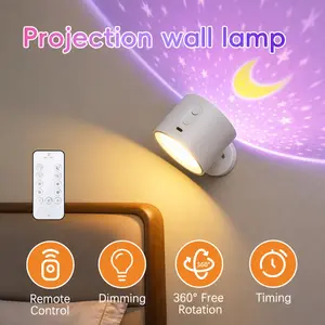 Magnetic Multi-Function Projection Wall Lamp, 360° Rotatable, Easy Installation, USB Charging, Remote Control, Modern Decor Light