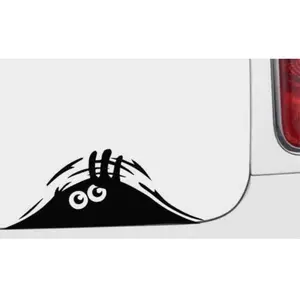 Peeking Monster Funny - Vinyl Decal - Car Truck Laptop Bumper Sticker Decal 6” wide