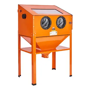 TikTokShopBlackFridayVEVOR 60 Gallon Sandblasting Cabinet, 40-120PSI Sand Blasting Cabinet with Stand, Heavy Duty Steel Sand Blaster with Blasting Gun & 4 Ceramic Nozzles for Paint, Stain, Rust Removal