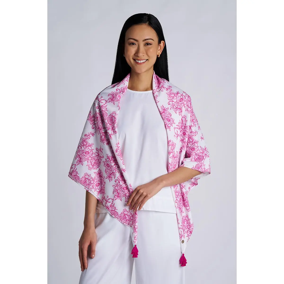 Minneola Featherlight Scarf | Fuchsia Bouquet