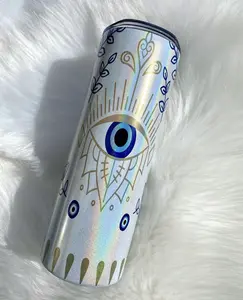 Shimmer Evil Eye Tumbler, Blue Cup, 20oz Tumbler